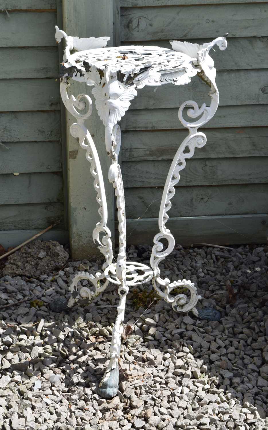 French white painted aluminium plant stand