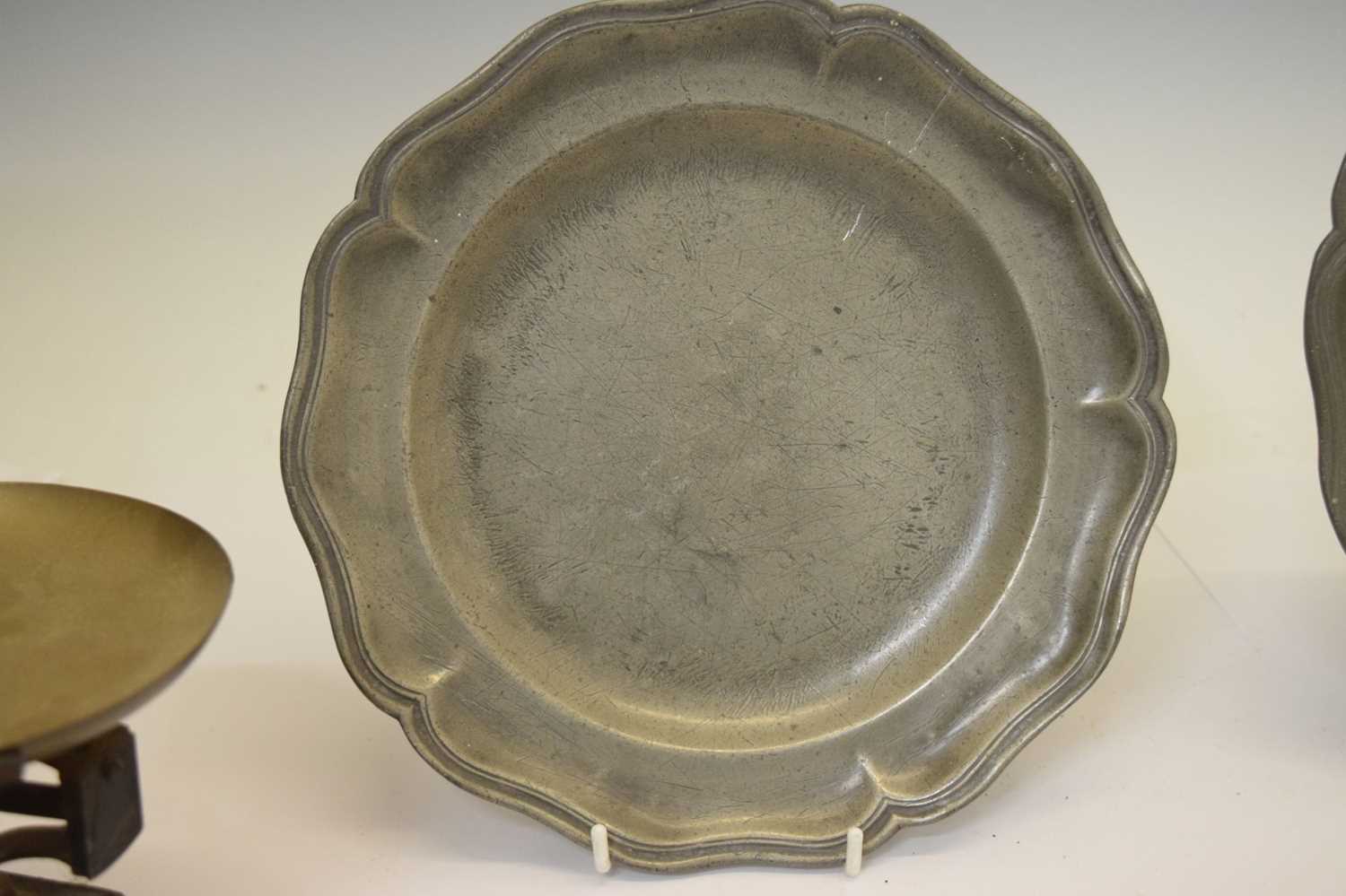 Two 19th century pewter plates with shaped rims - Image 9 of 9