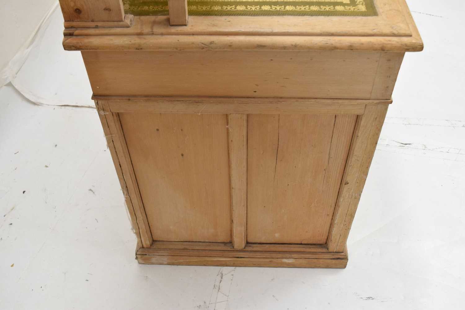 19th century pine shop counter twin pedestal desk - Image 14 of 17