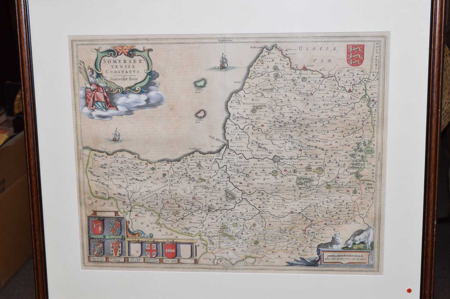 Johannes Blaeu - 17th century hand-coloured county map of Somerset - Image 6 of 8