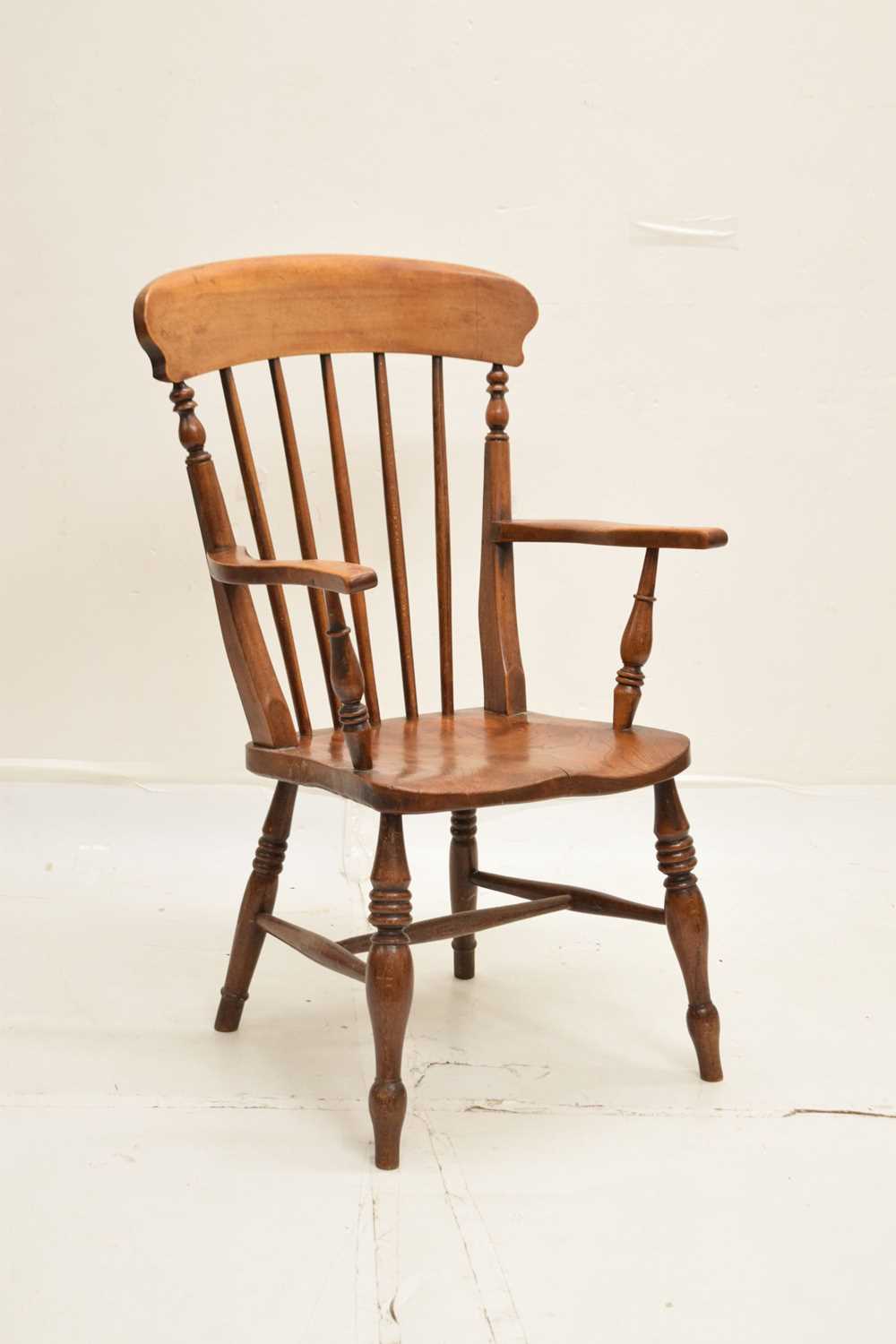 Late Victorian lath-back kitchen chair - Image 2 of 8