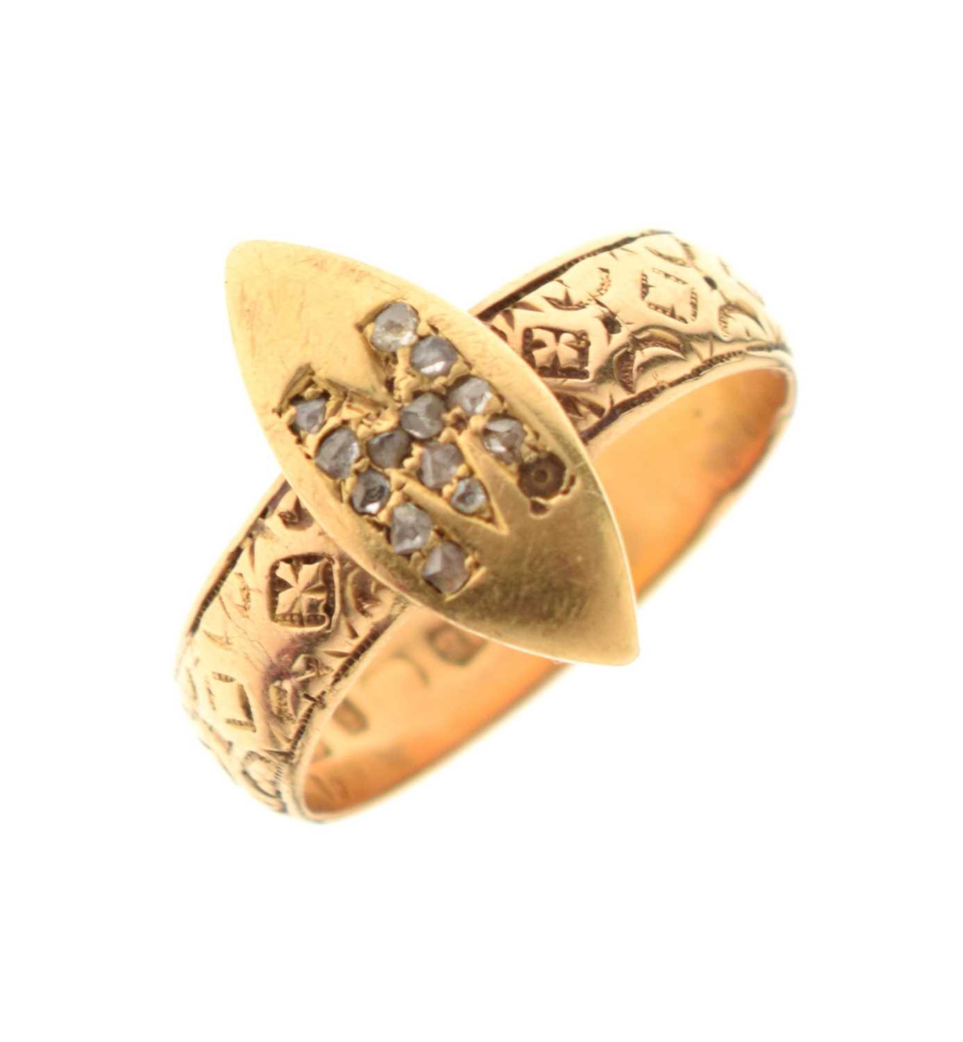 19th century diamond 18ct yellow gold ring