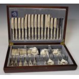 Cased canteen of silver plated Kings pattern cutlery