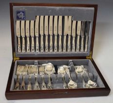 Cased canteen of silver plated Kings pattern cutlery