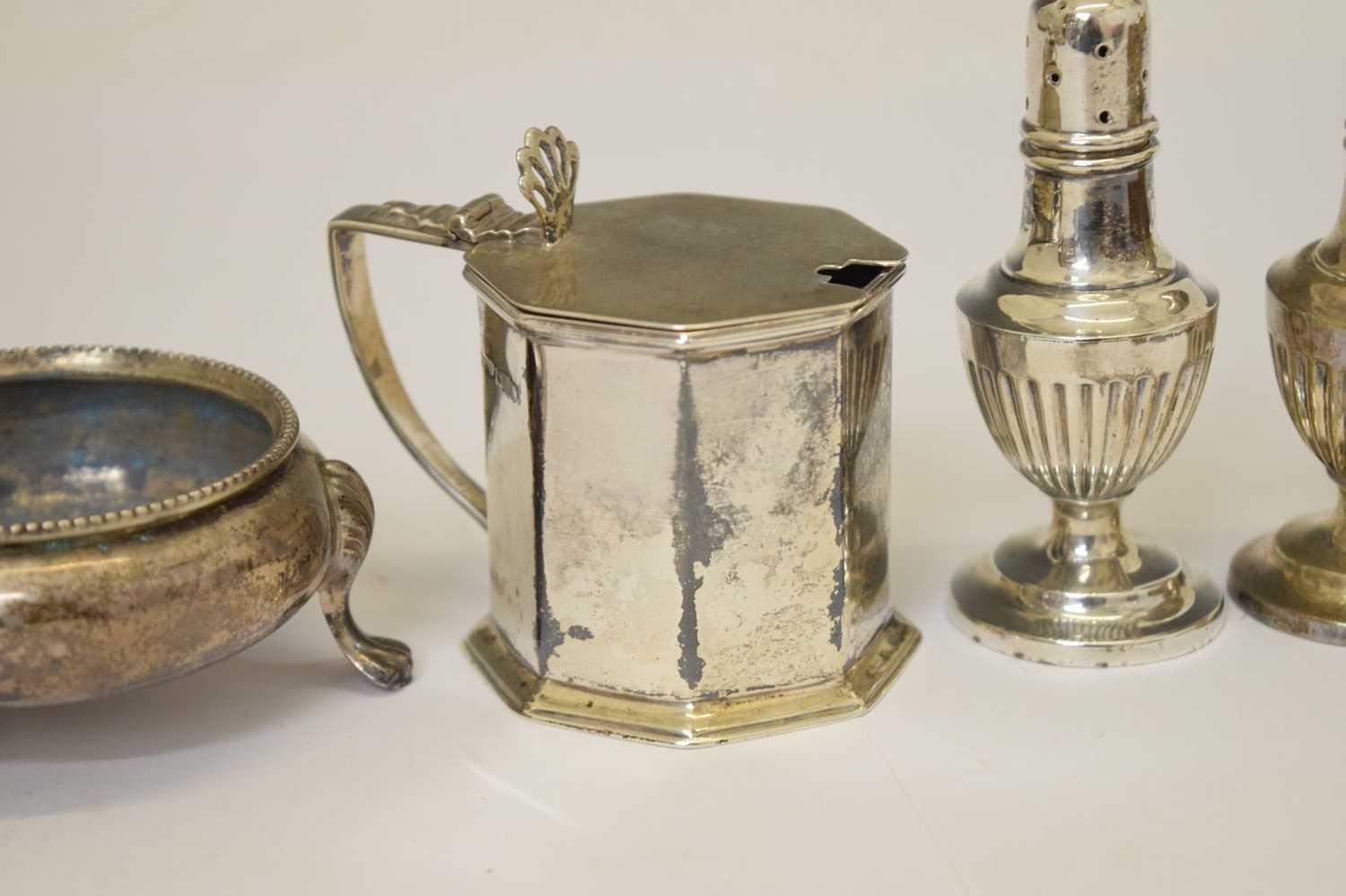 Pair of Victorian silver salts, etc - Bild 4 aus 11