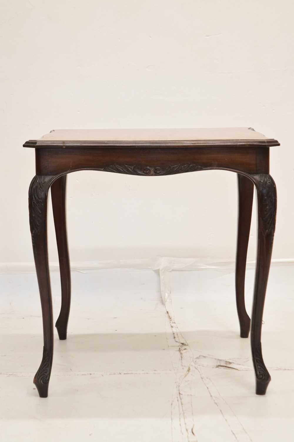 Edwardian carved walnut serpentine centre table - Image 4 of 6