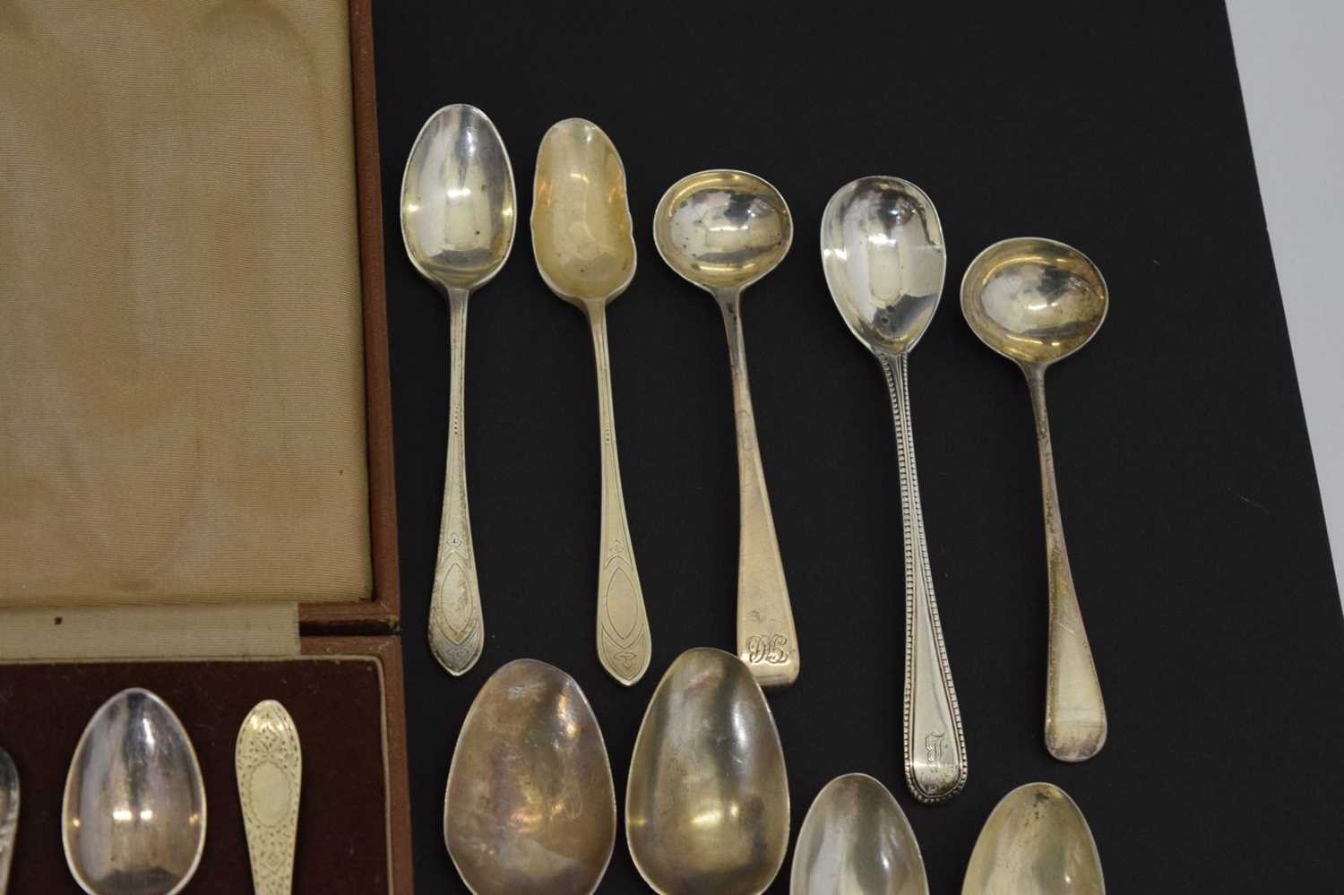 Quantity of silver teaspoons and condiment spoons, etc - Image 8 of 12