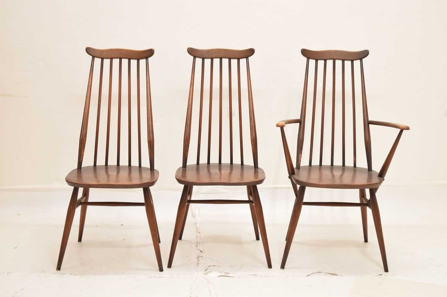 Ercol - set of six Goldsmith Windsor stick back dining chairs - Image 10 of 20
