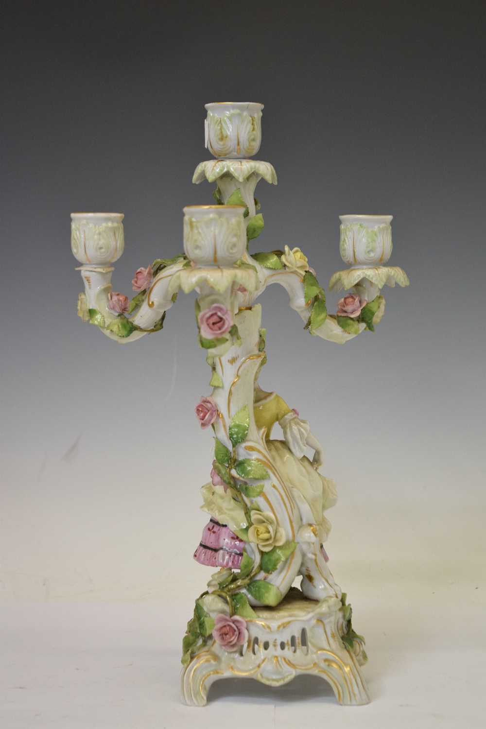 Pair of German porcelain candelabras - Image 4 of 9