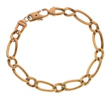 9ct gold Figaro link bracelet