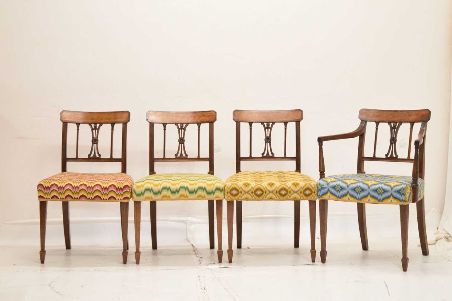 Set of eight Regency mahogany inlaid dining chairs - Image 2 of 20