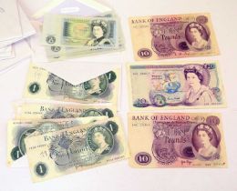 Collection of Elizabeth II Bank of England banknotes
