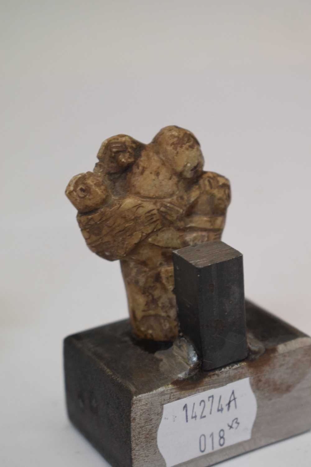 Three carved soapstone figures - Image 9 of 12