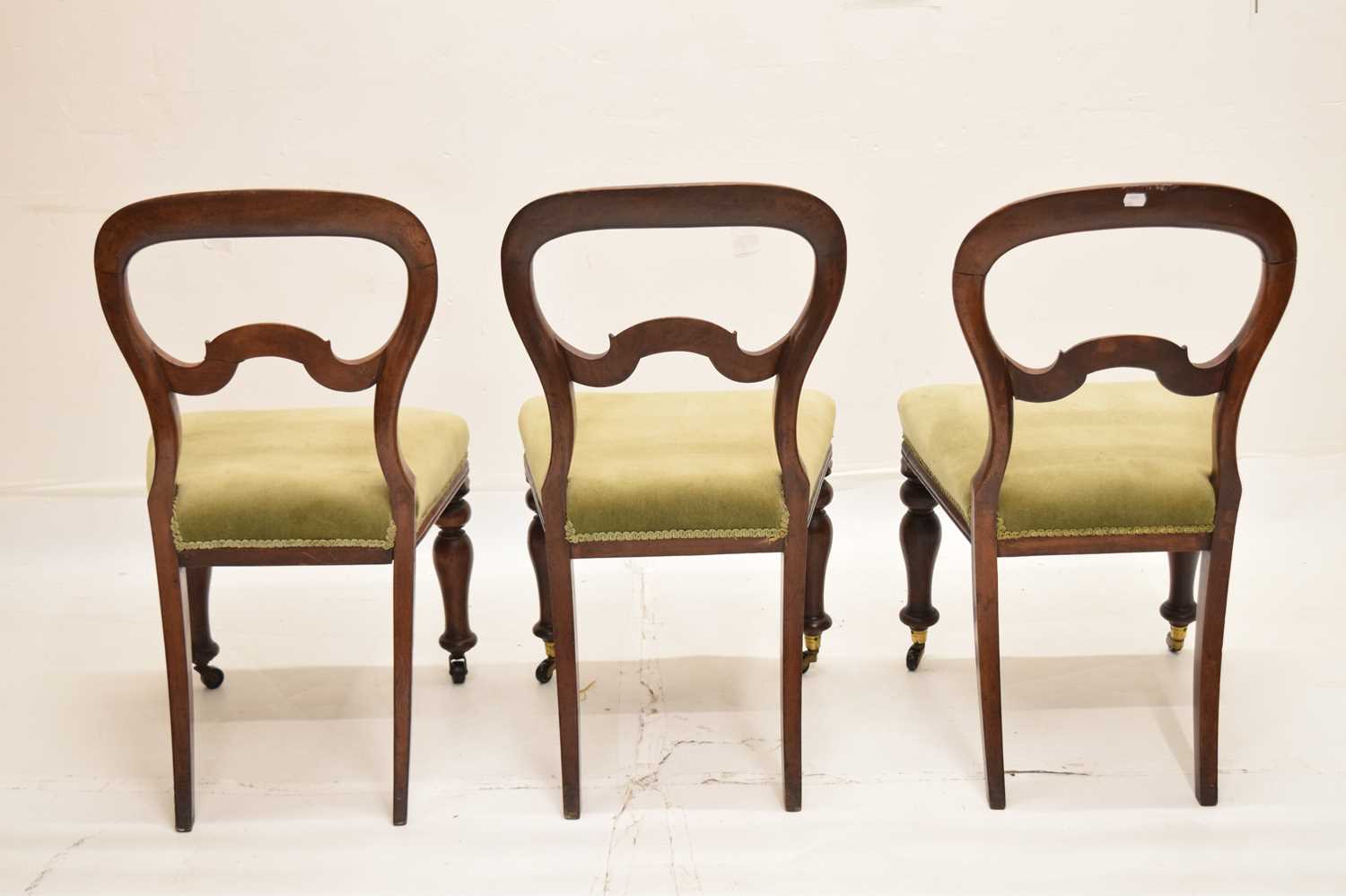 Set of six Victorian mahogany balloon back dining chairs - Image 7 of 17