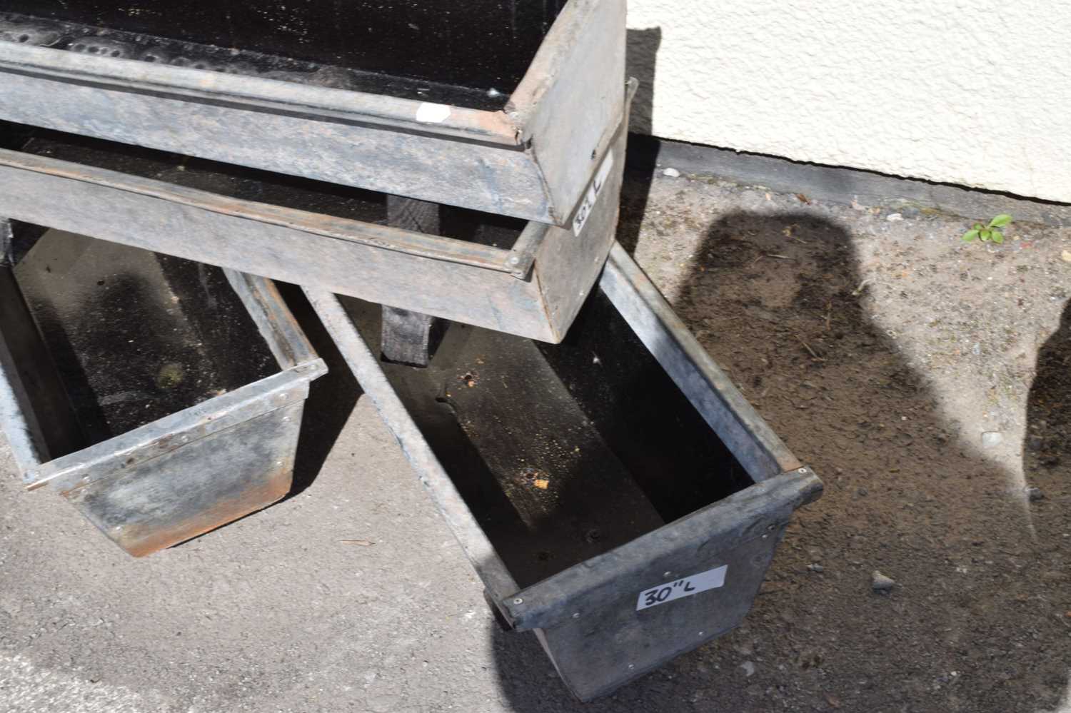 Four galvanised metal garden troughs - Image 3 of 5