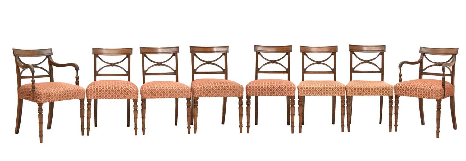 Set of eight 19th century mahogany dining chairs