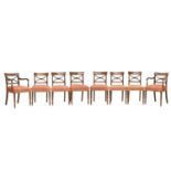 Set of eight 19th century mahogany dining chairs