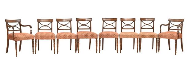 Set of eight 19th century mahogany dining chairs