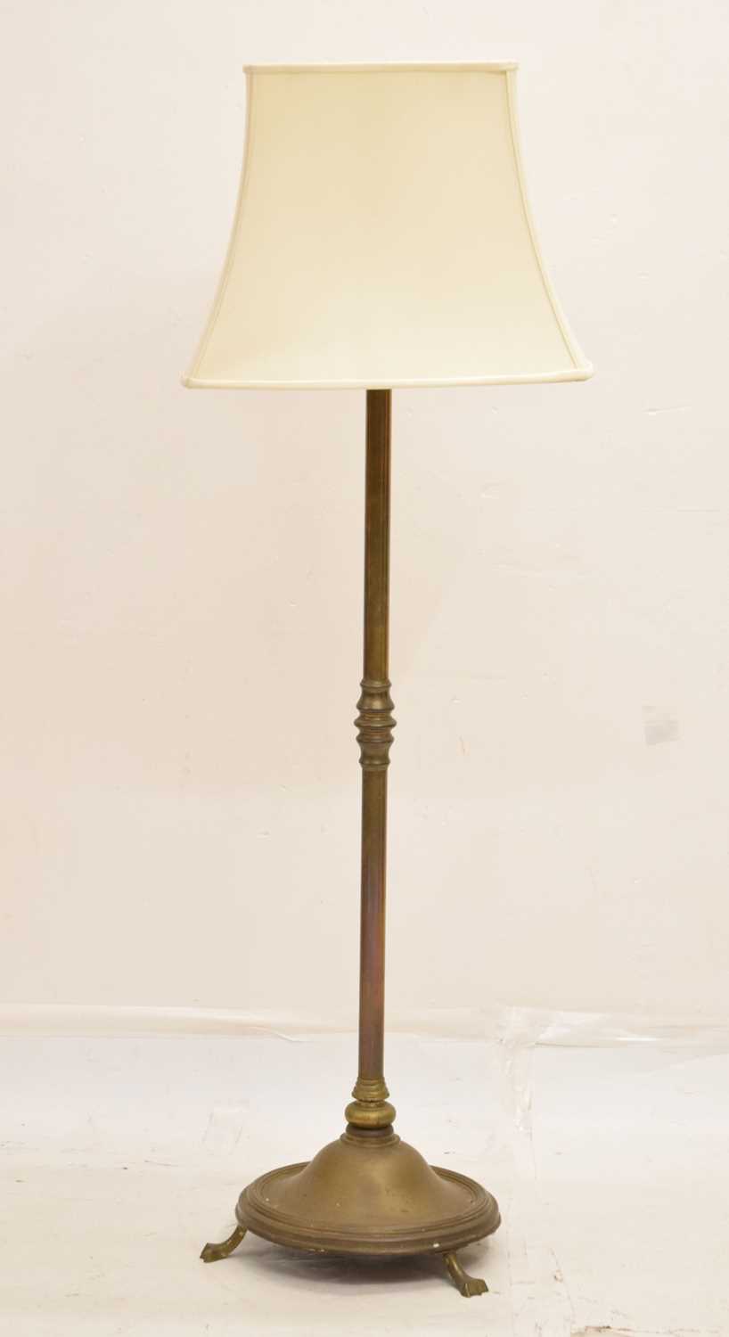 Early 20th century brass standard lamp