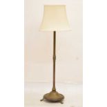 Early 20th century brass standard lamp