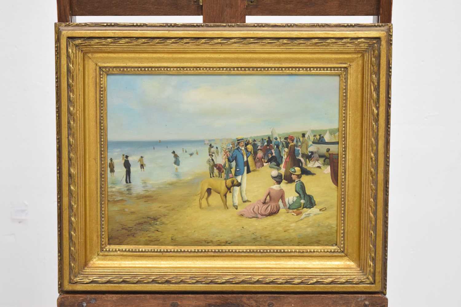 20th century Continental School - Oil on panel - Beach scene - Image 7 of 8