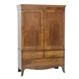 George III mahogany linen press