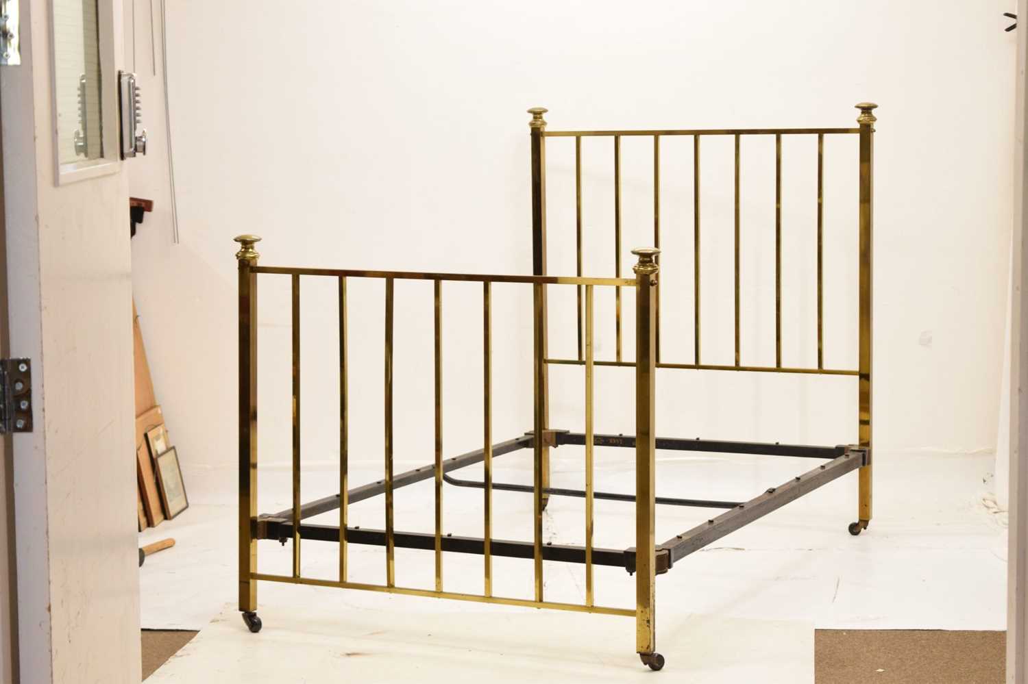 Edwardian brass Queen-size bed - Image 2 of 11