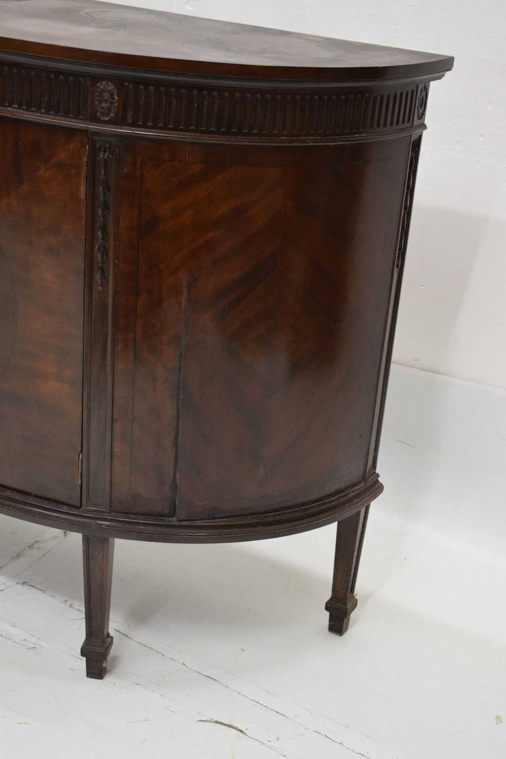 Pair of 1920s inlaid mahogany demi-lune side cabinets in the Adam Revival taste - Image 11 of 15
