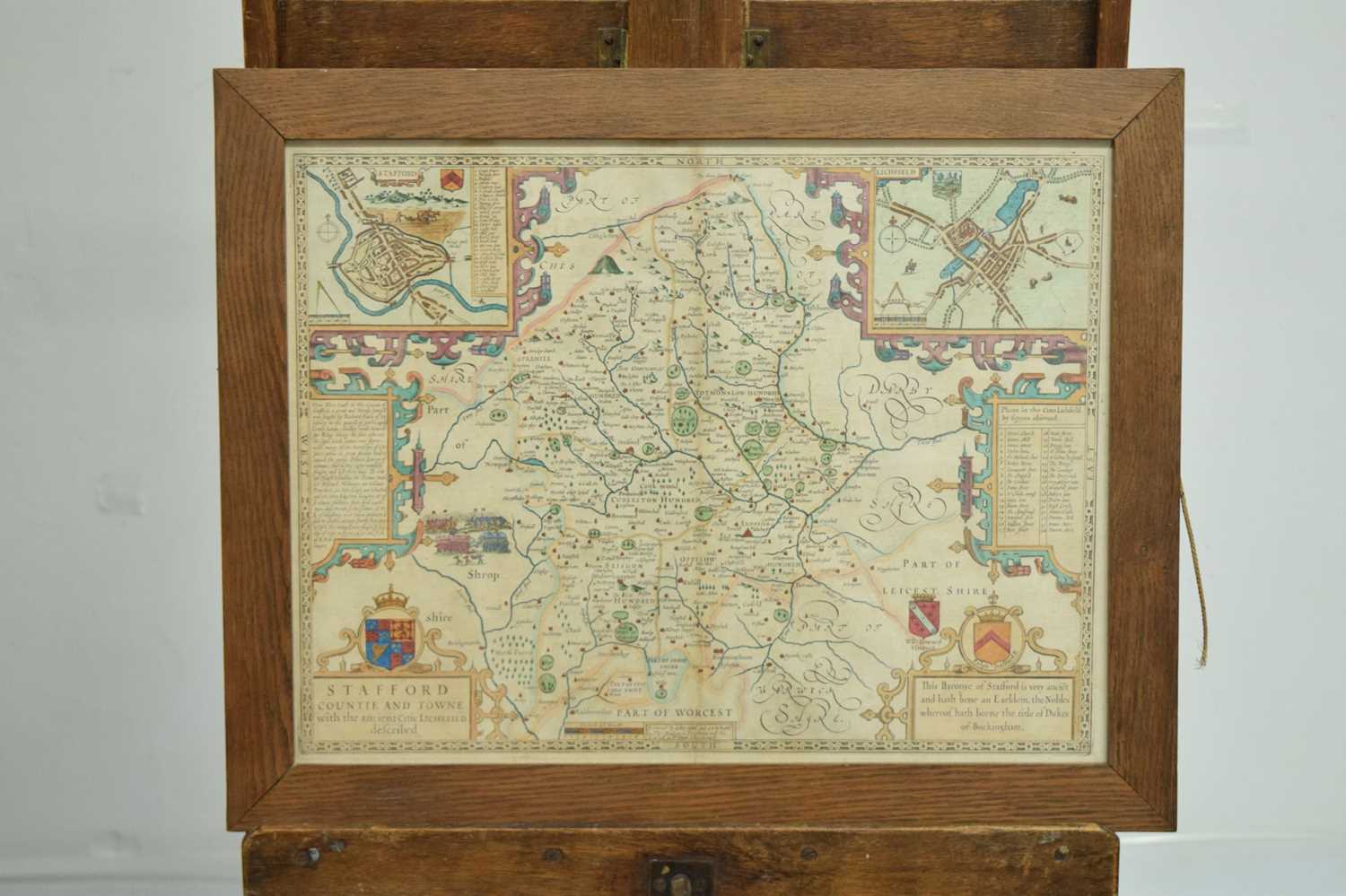 John Speed - Hand-coloured county map of Staffordshire - Image 6 of 7