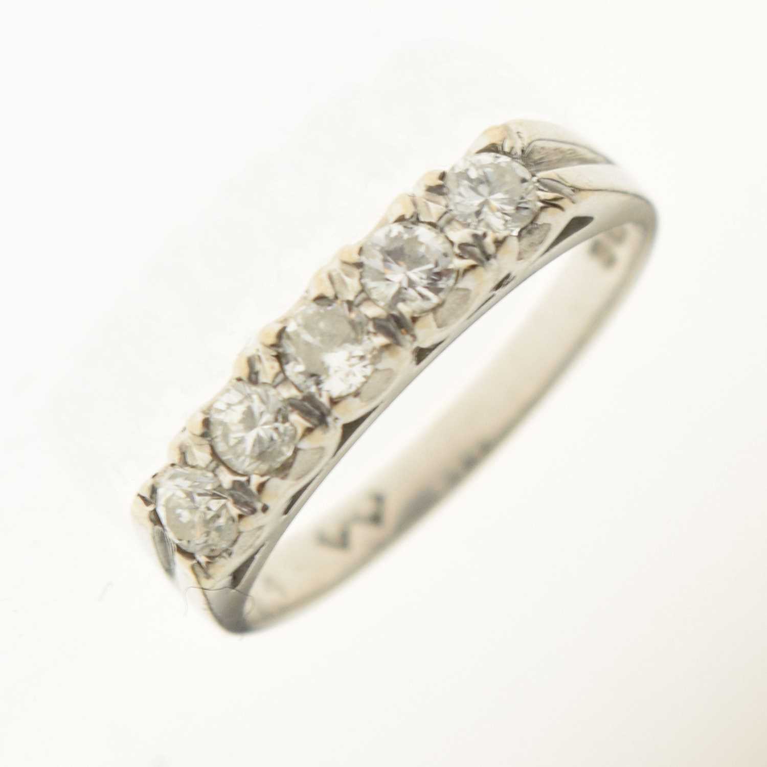 18ct white gold five-stone diamond ring