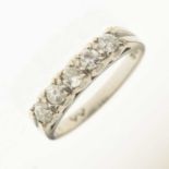 18ct white gold five-stone diamond ring