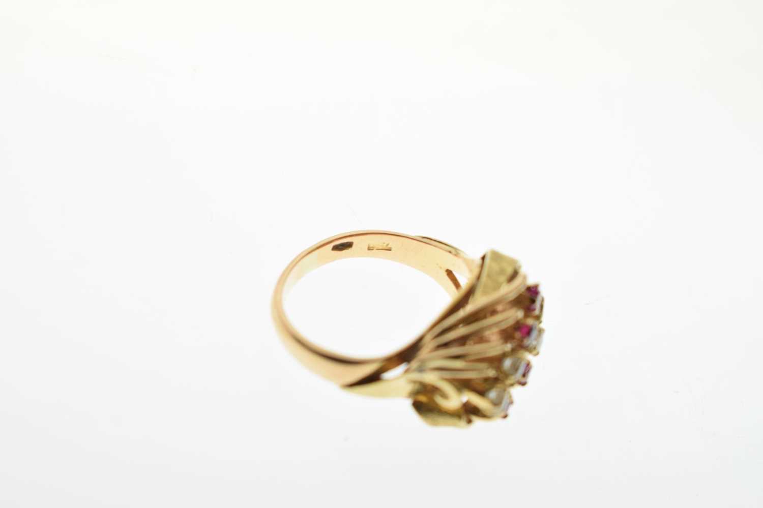 Ruby (synthetic) and white stone dress ring - Image 5 of 5