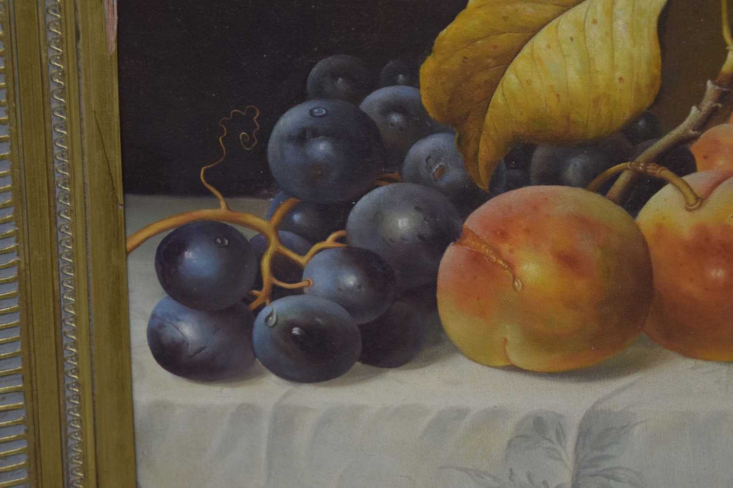 20th century British school - Oil on canvas - Still life with fruit - Image 4 of 8