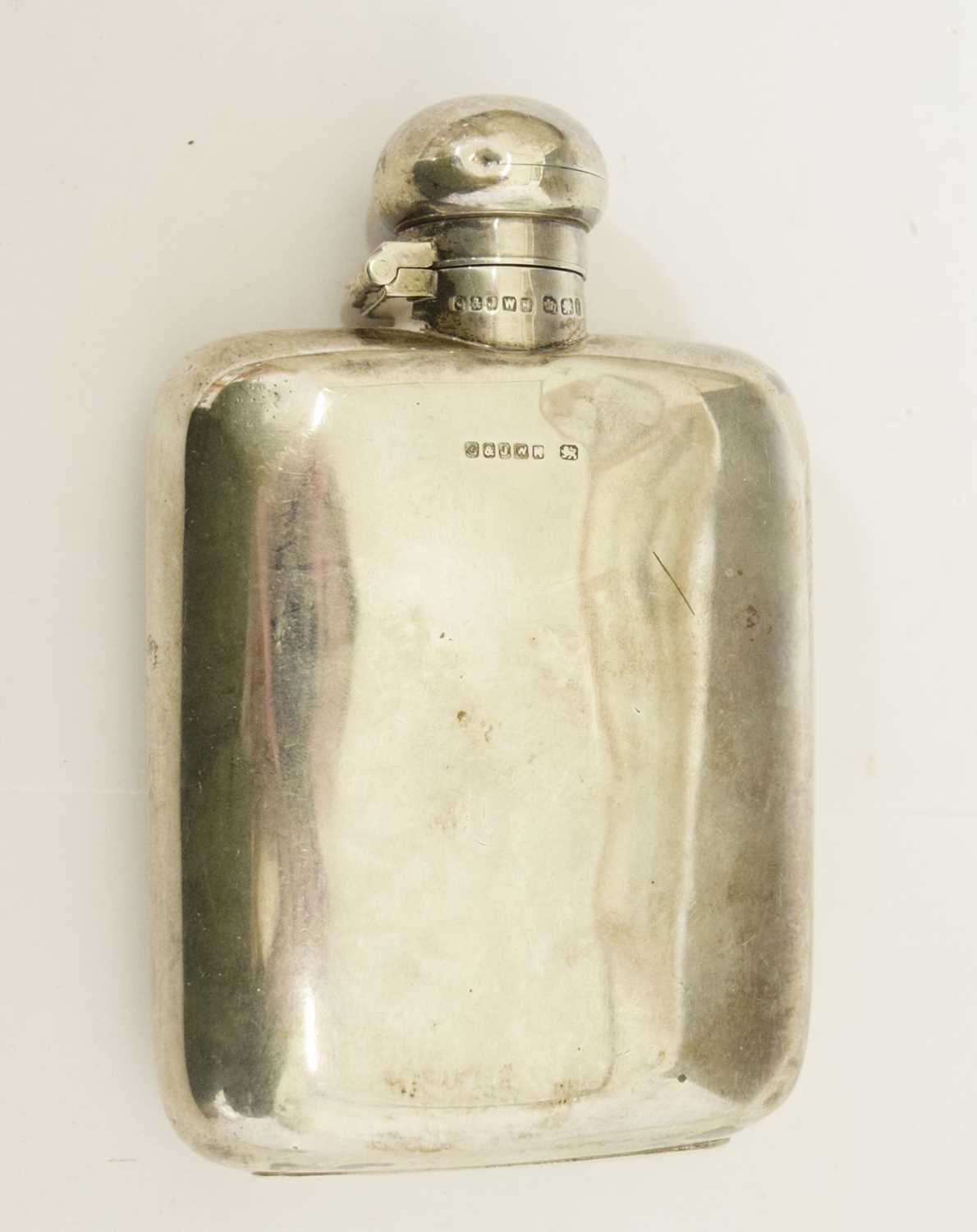 Late Victorian silver hip flask