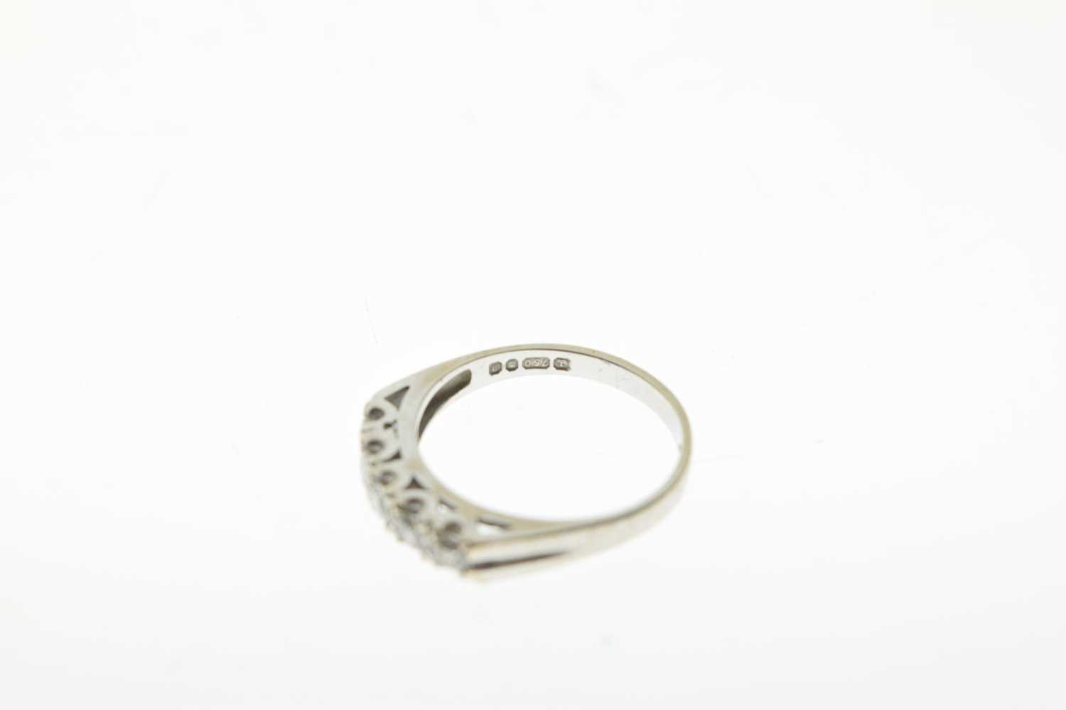 18ct white gold five-stone diamond ring - Image 7 of 7