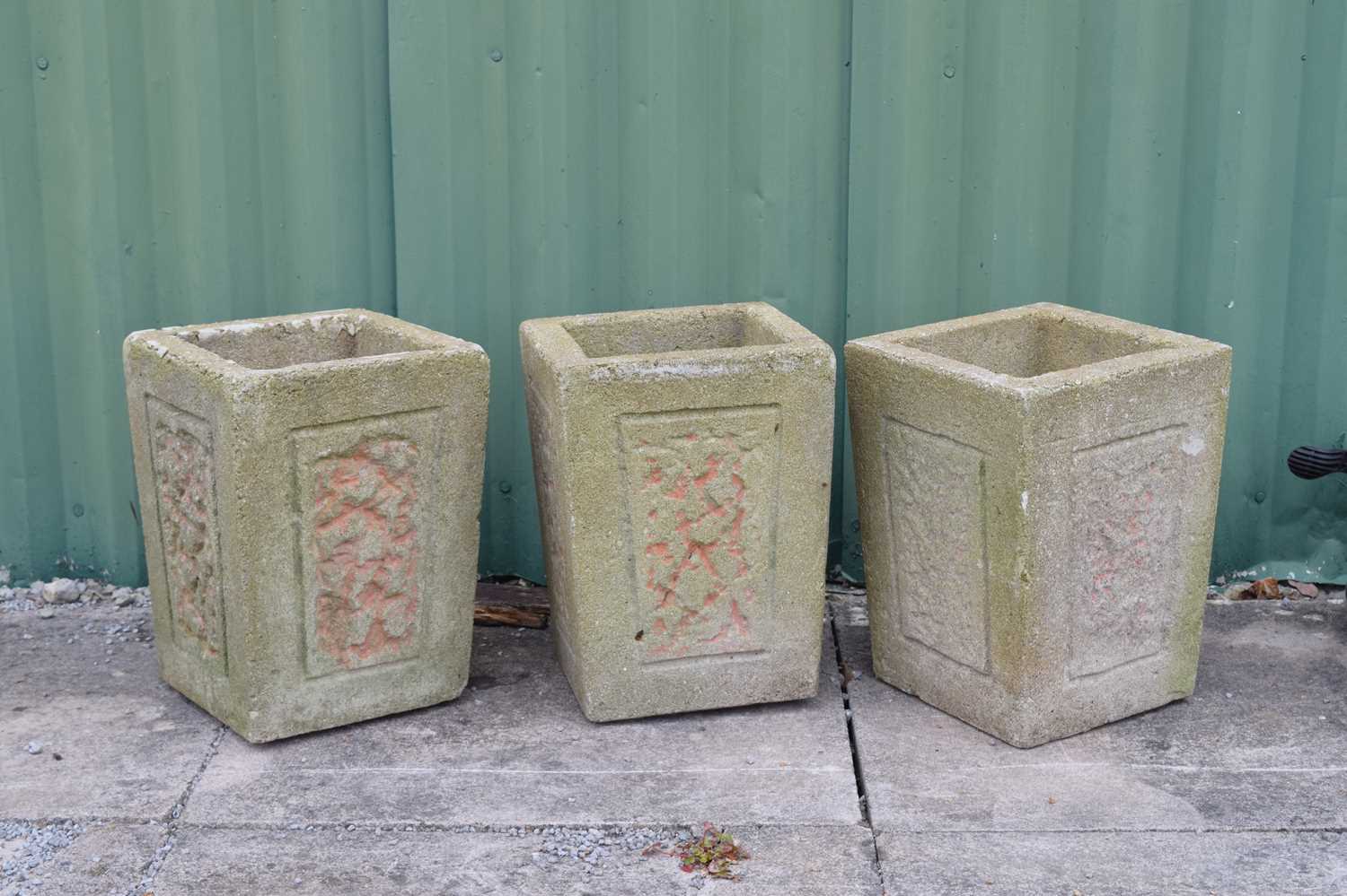 Set of three reconstituted stone garden planters - Image 4 of 6