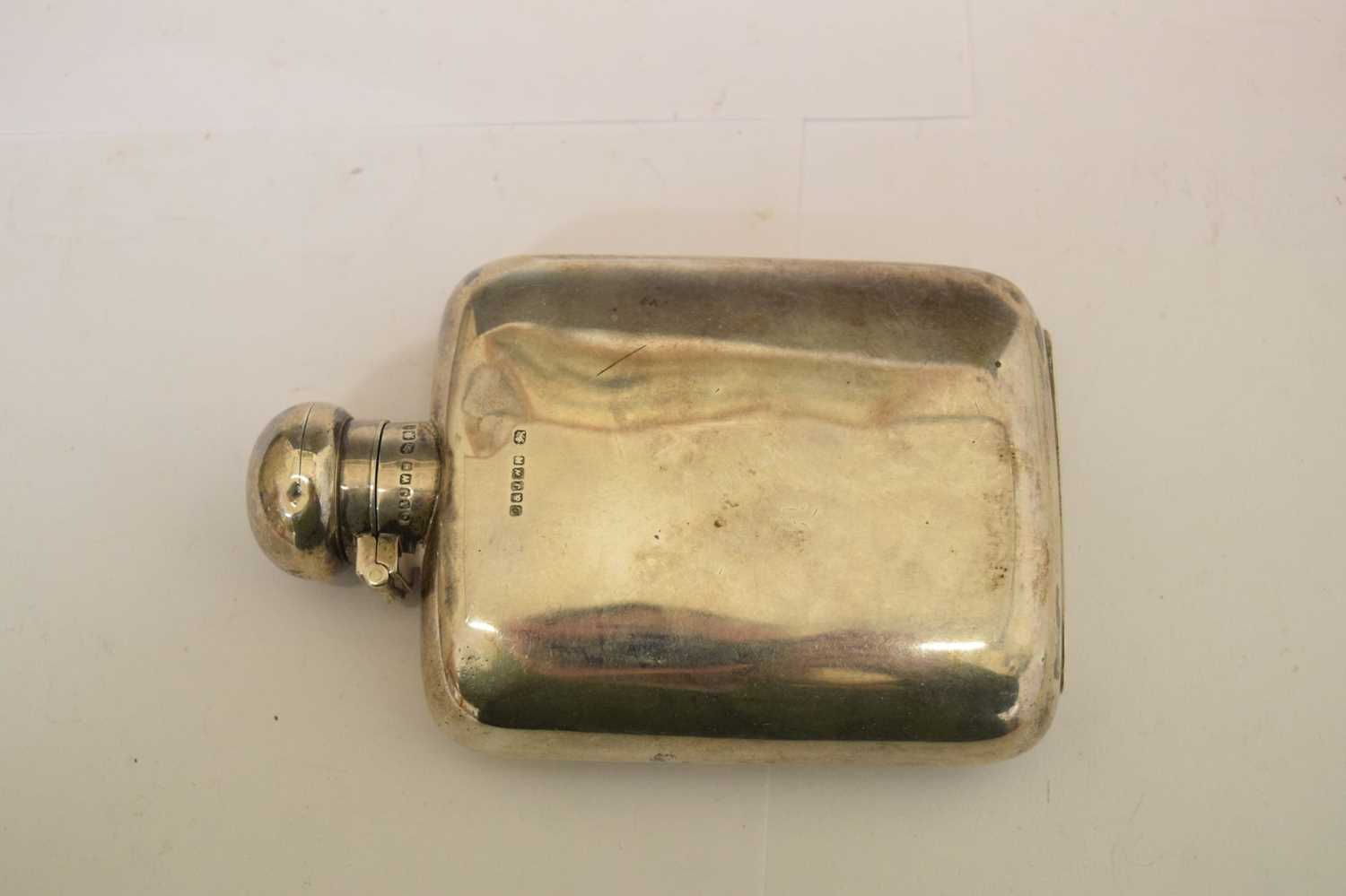 Late Victorian silver hip flask - Image 2 of 7