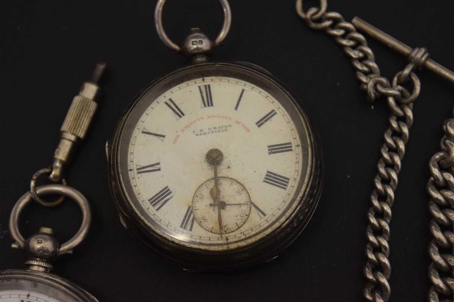 Edwardian silver cased open-face pocket watch - Image 6 of 11