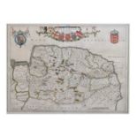 Johannes Blaeu 17th century county map of Norfolk 1662