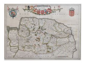 Johannes Blaeu 17th century county map of Norfolk 1662