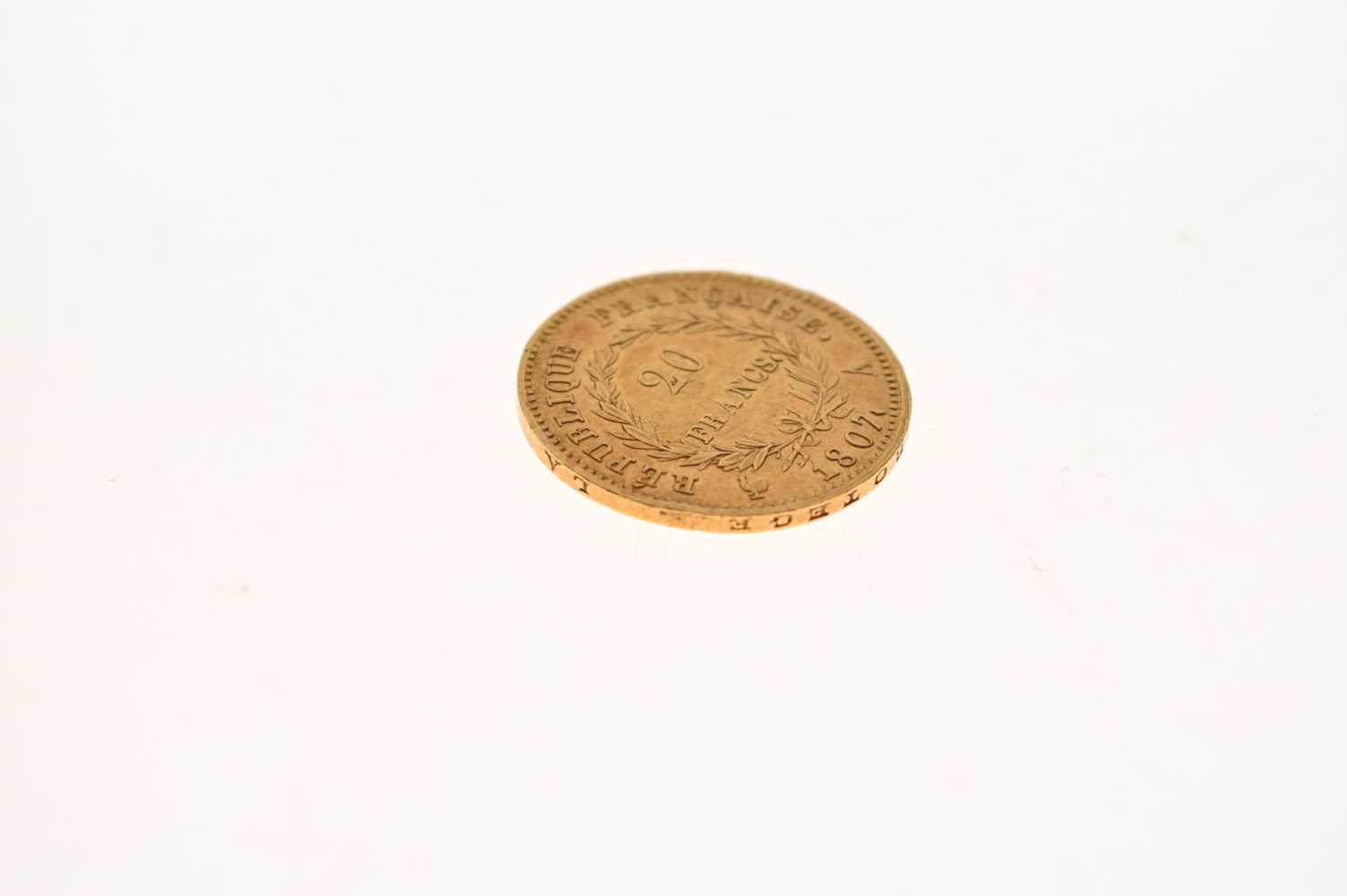 French Napoleon I gold 20 francs coin, 1805 - Image 3 of 4