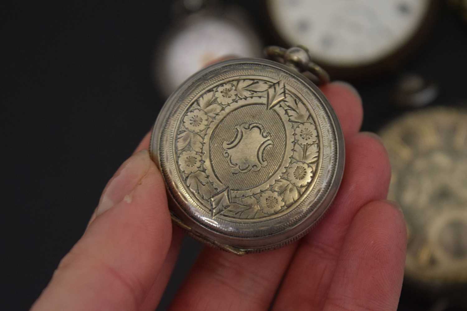 Victorian silver cased open-face pocket watch and assorted fob watches - Image 8 of 12