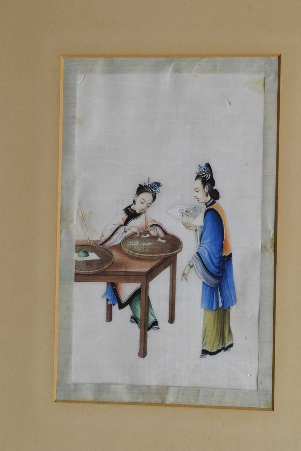 Five 19th century Chinese watercolours on pith paper - Image 33 of 33