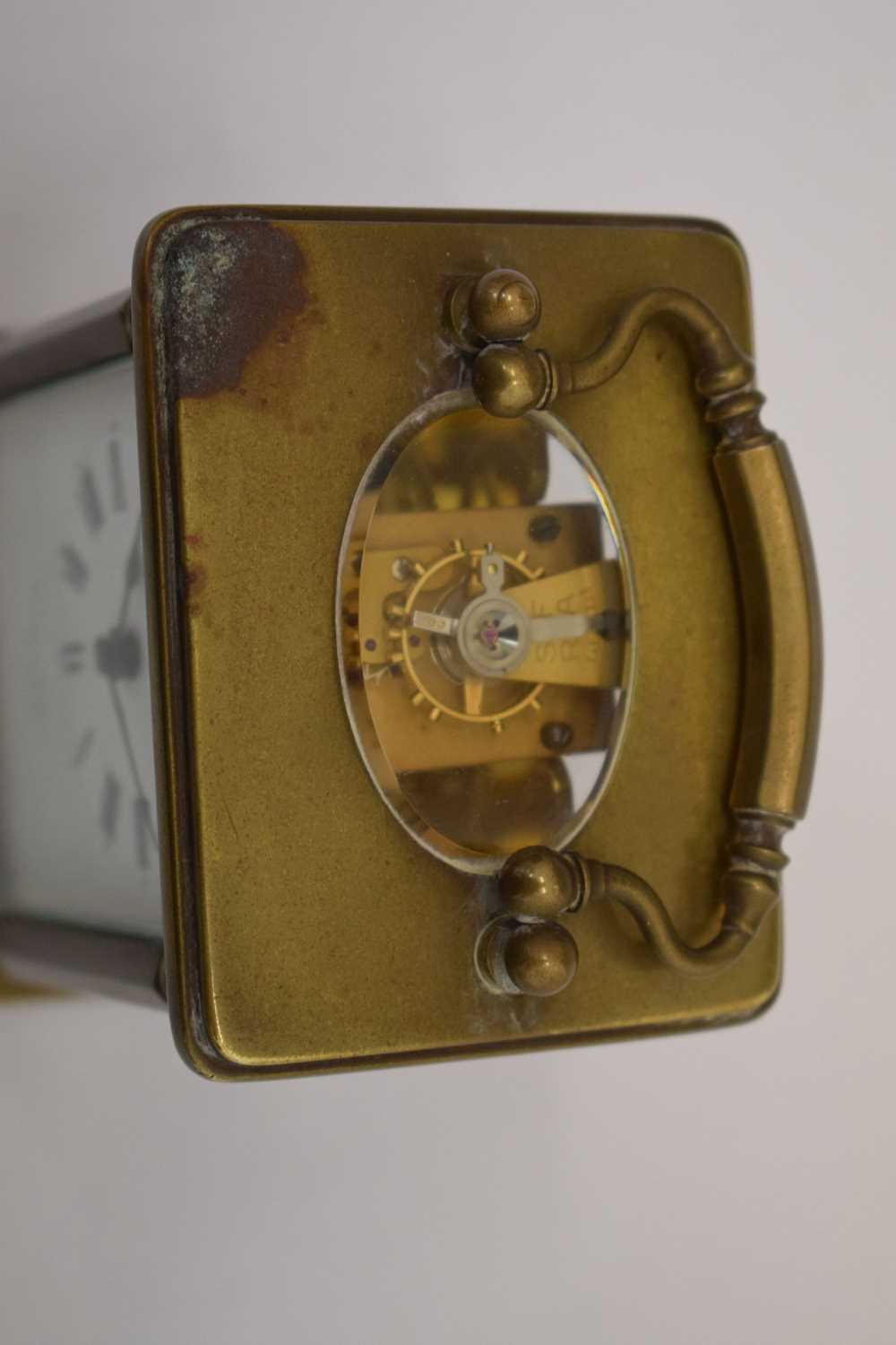 Morocco mounted desk clock and Mappin & Webb gilt metal carriage timepiece - Image 6 of 11