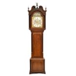 George III oak and mahogany-cased 8-day brass dial longcase clock, Seddon and Moss, Frodsham