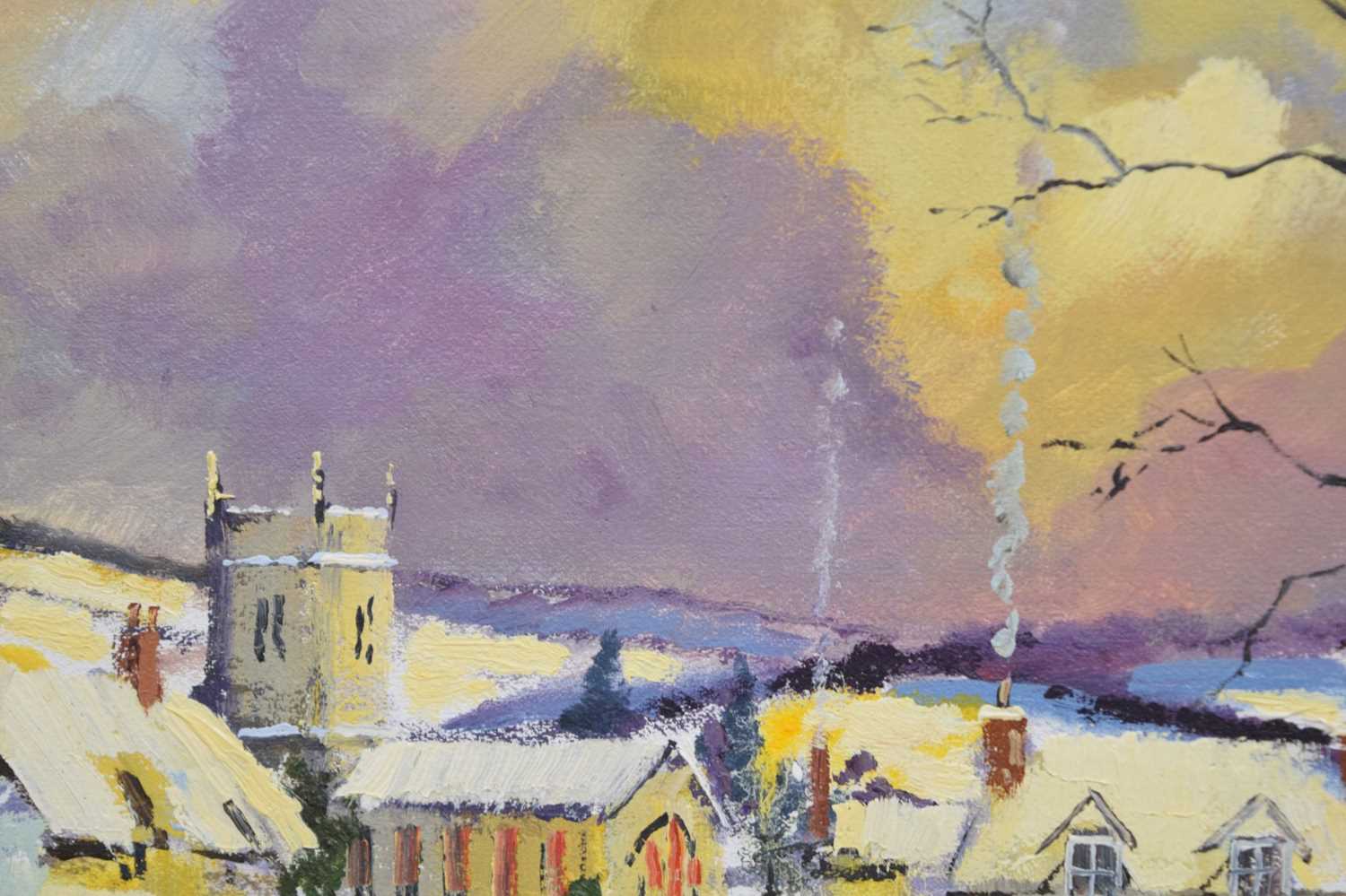 Alan King (1946-2013) - Oil on board - 'Winter Stroll', Northwood, Devon - Image 5 of 7