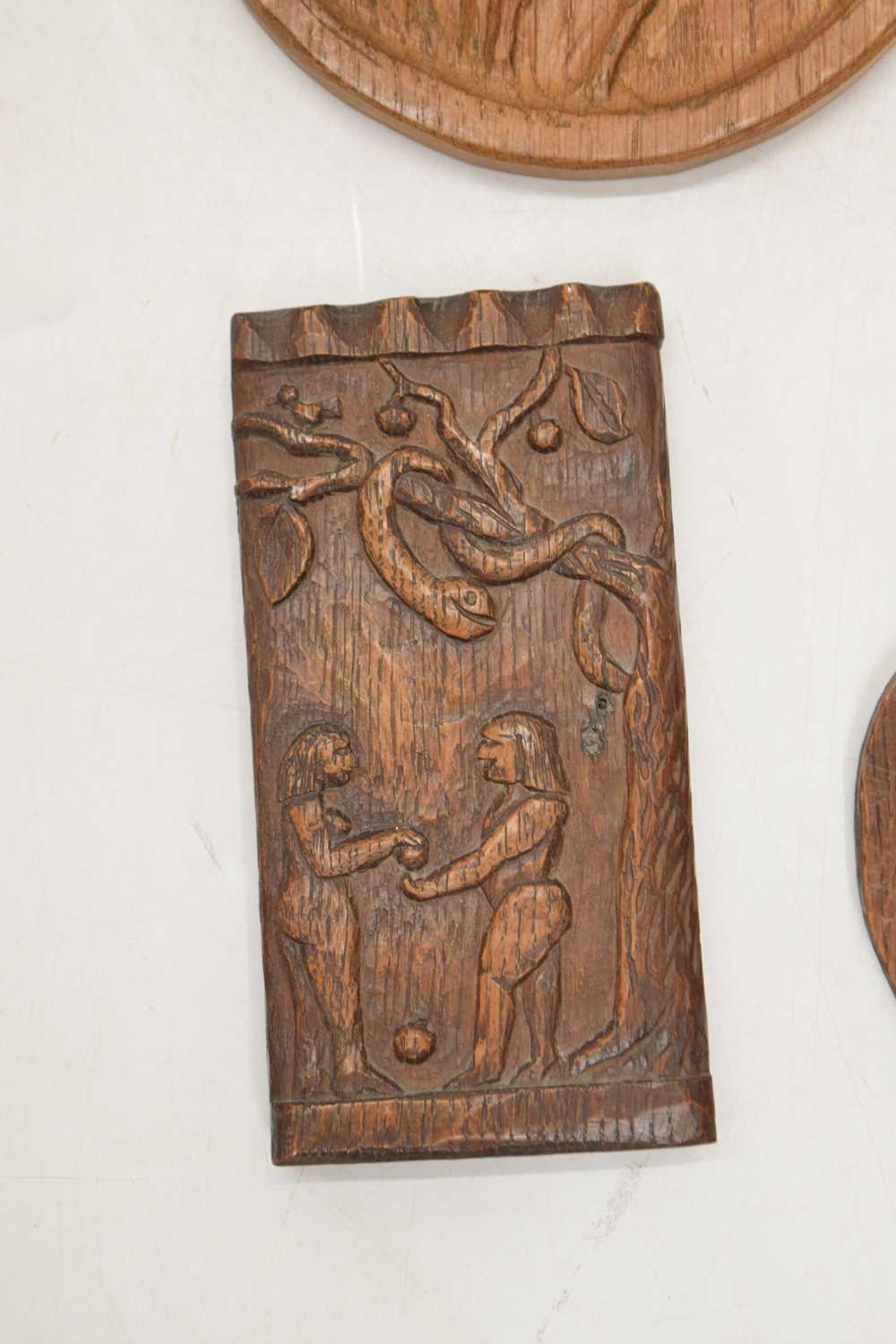 Adam and Eve carved plaque and two others - Image 3 of 6