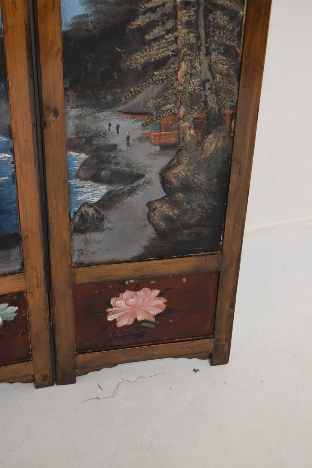 Early 20th century Japanese folding table screen with view of Mount Fuji - Image 20 of 33