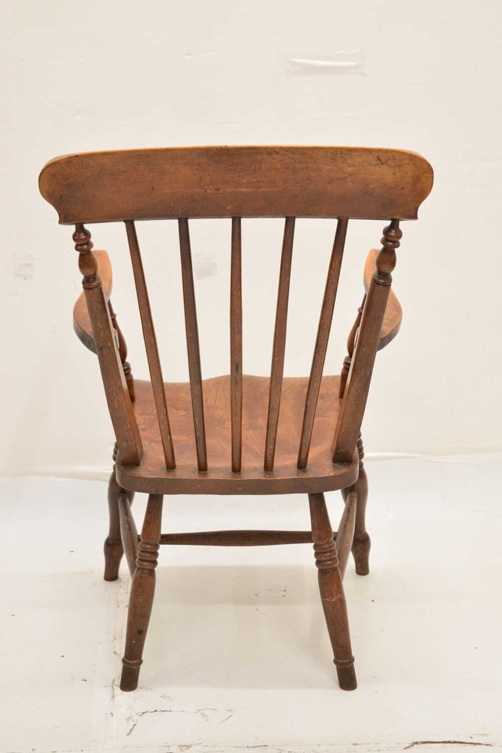 Late Victorian lath-back kitchen chair - Image 6 of 8