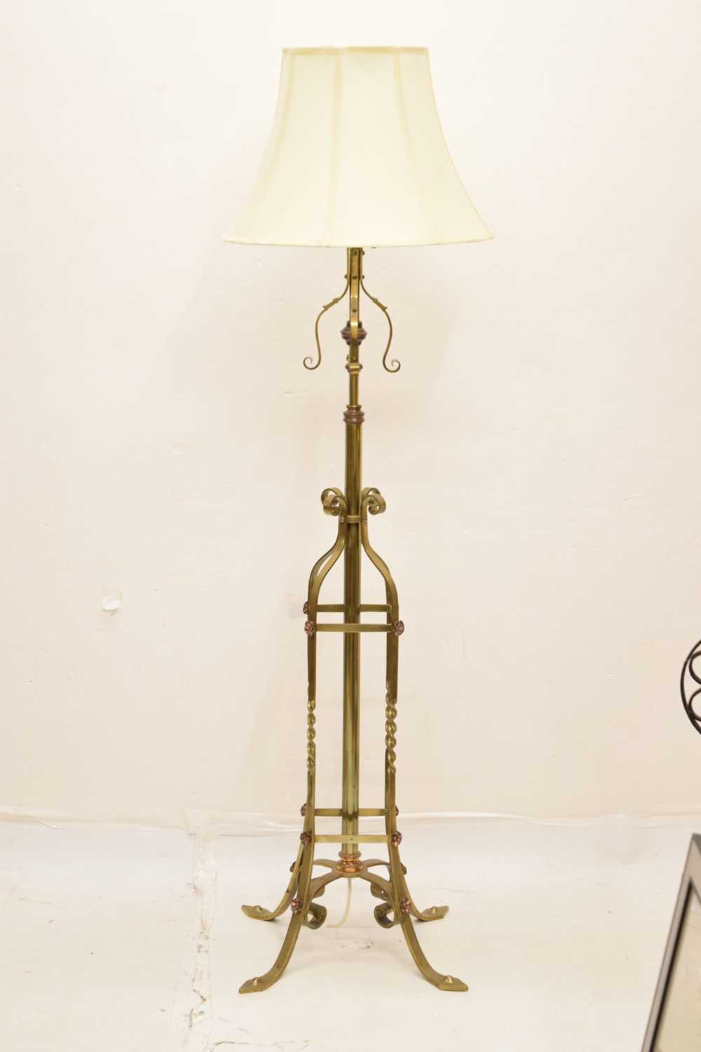 Early 20th century brass standard lamp - Image 4 of 7